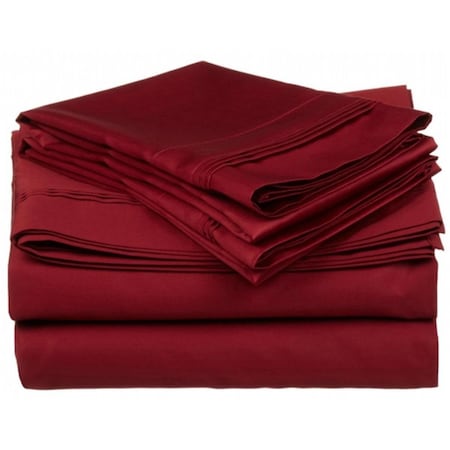 Superior  Egyptian Cotton 650 Thread Count Solid Sheet Set  Twin XL-Burgundy 650XLSH SLBG